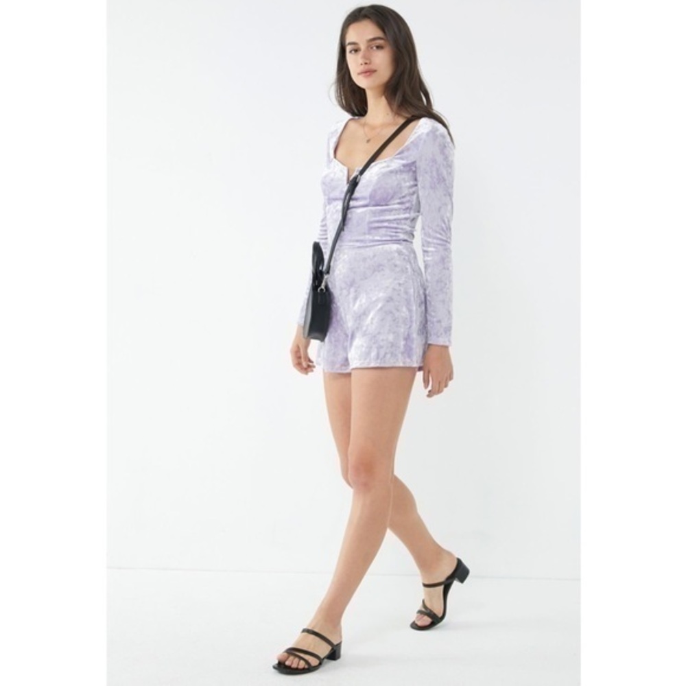 NWOT Urban Outfitters Velvet Romper - Picture 3 of 4